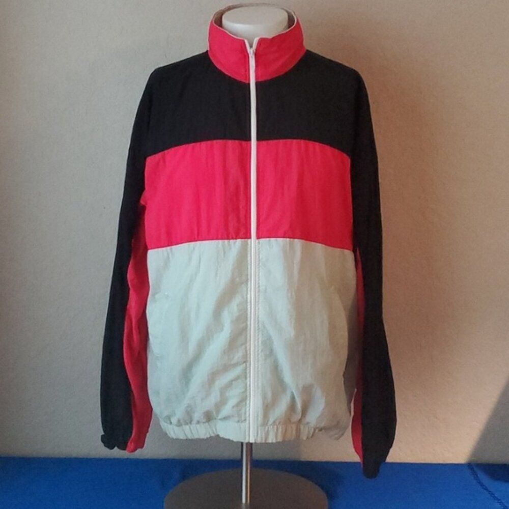 Vintage 90s Cheetah Mervyns Colorblock Nylon Windbreaker Jacket